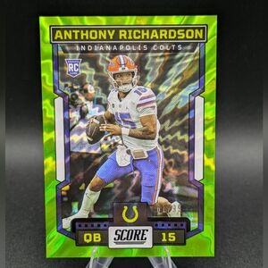 2023 Panini Score ANTHONY RICHARDSON Green Electric Rookie #d /99 Colts RC